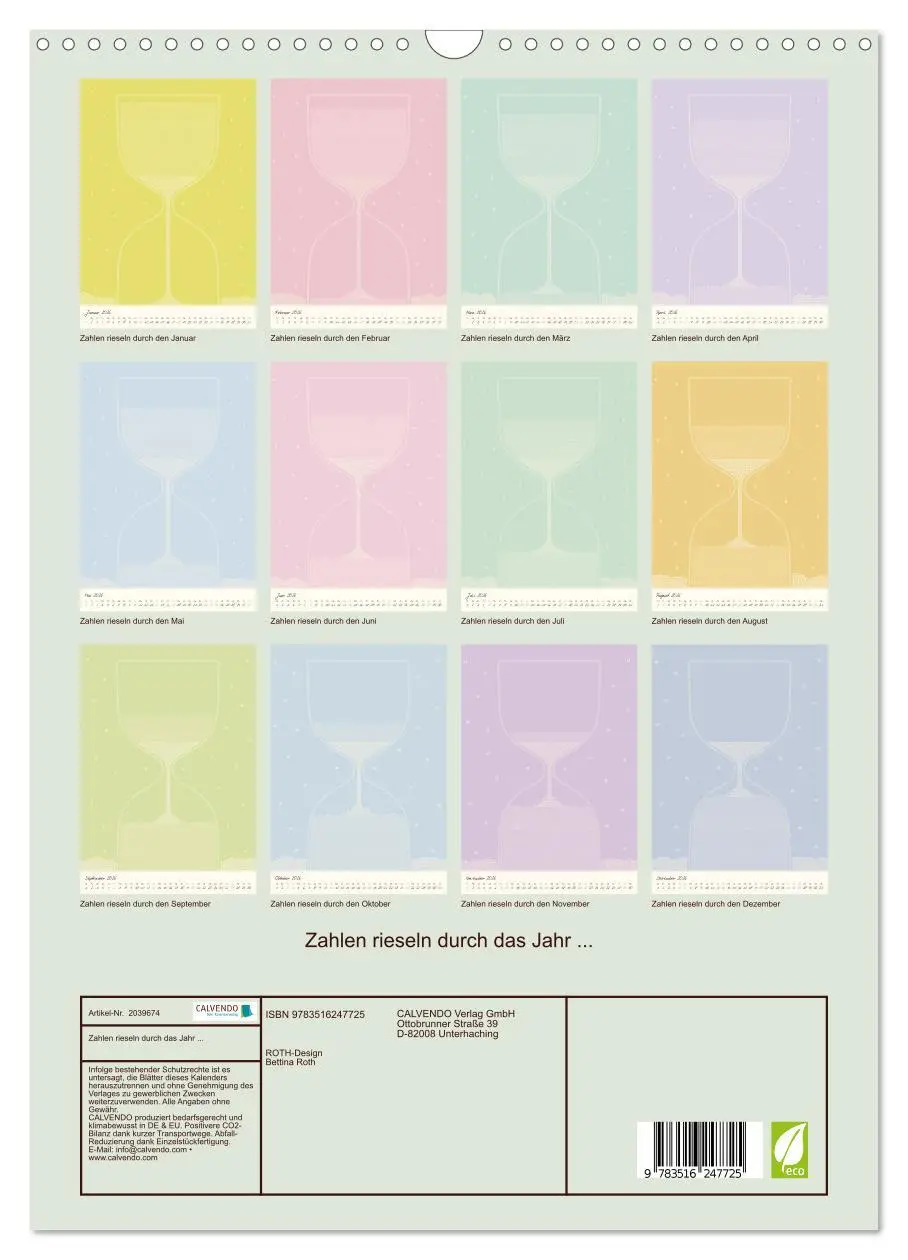 Bild: 9783516247725 | Zahlen rieseln durch das Jahr ... (Wandkalender 2026 DIN A3 hoch),...