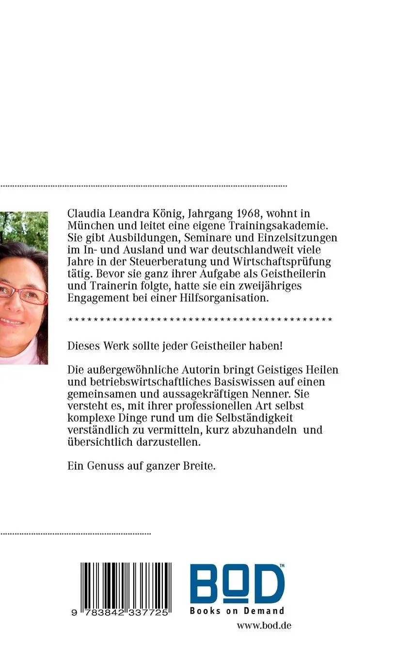 Rückseite: 9783842337725 | Handbuch der Geistheiler | 1 x 1 der Selbständigkeit | König | Buch