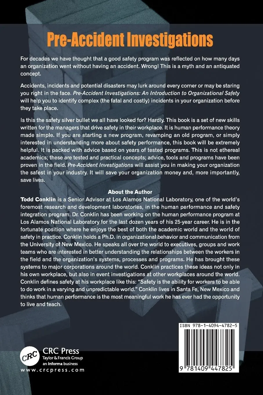 Rückseite: 9781409447825 | Pre-Accident Investigations | An Introduction to Organizational Safety