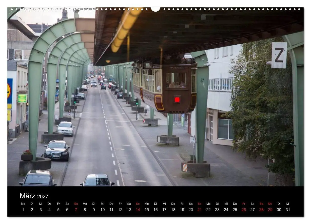 Bild: 9783569947825 | Die Wuppertaler Schwebebahn (hochwertiger Premium Wandkalender 2027...