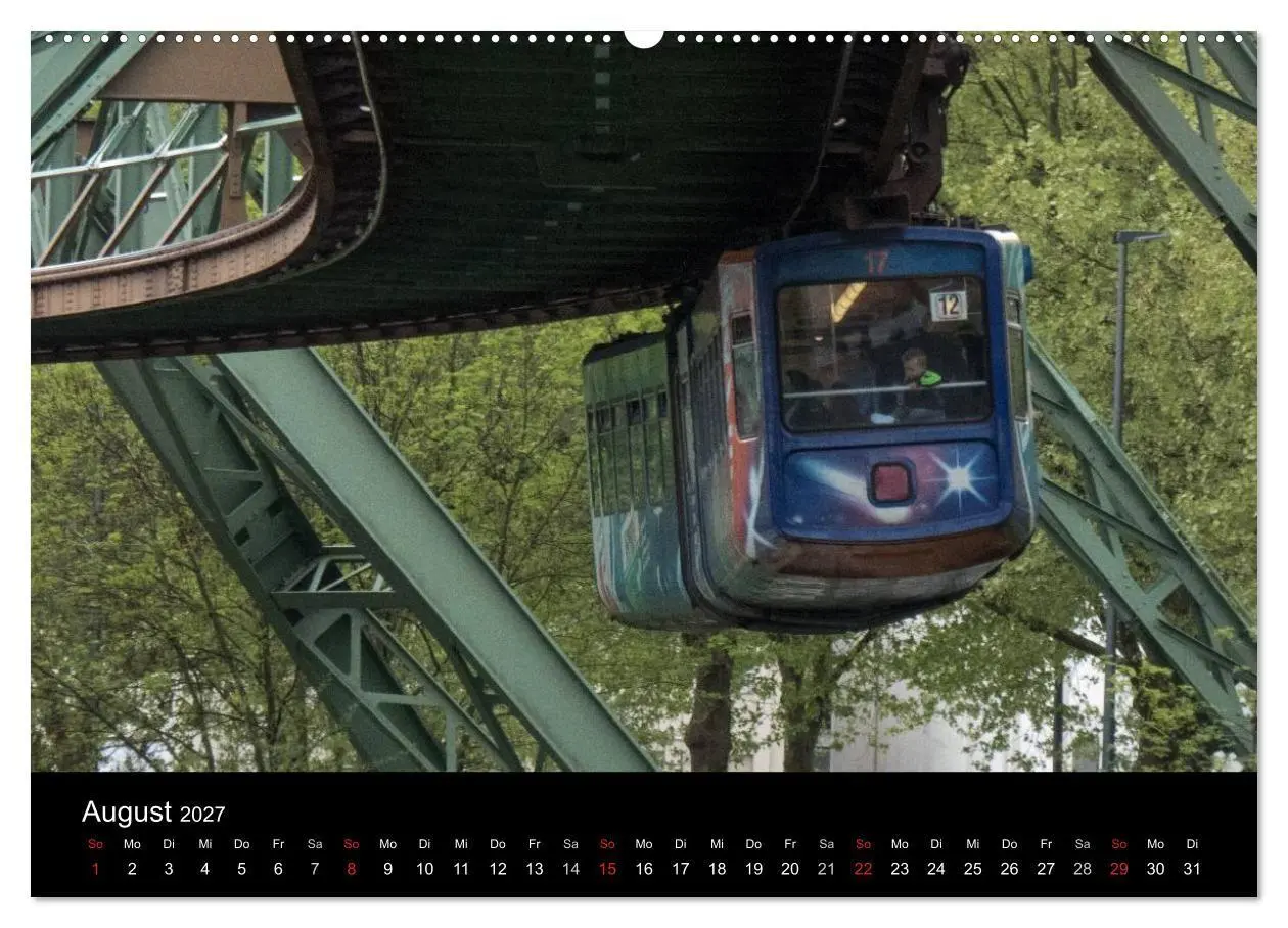 Bild: 9783569947825 | Die Wuppertaler Schwebebahn (hochwertiger Premium Wandkalender 2027...