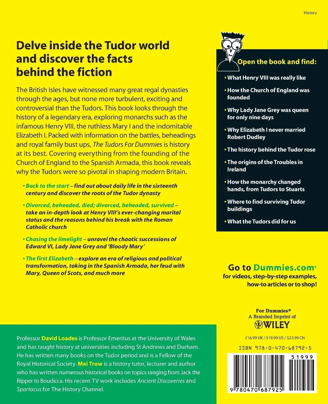 Rückseite: 9780470687925 | The Tudors for Dummies | David Loades (u. a.) | Taschenbuch | 384 S.