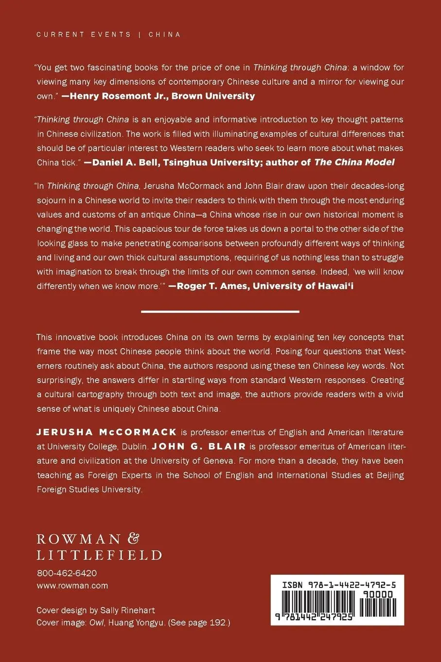 Rückseite: 9781442247925 | Thinking through China | Jerusha McCormack (u. a.) | Taschenbuch