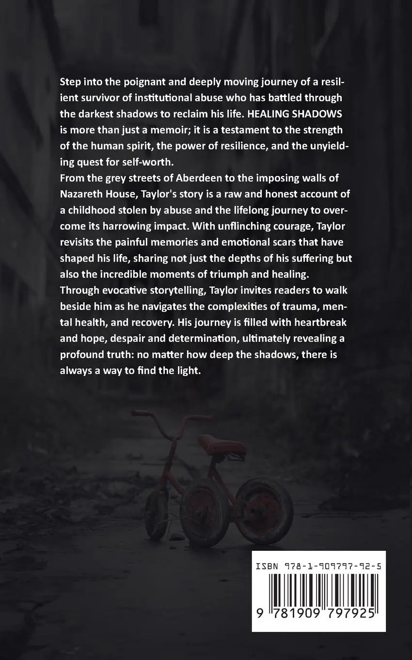 Rückseite: 9781909797925 | Healing Shadows | a memoir of overcoming childhood trauma | A. Taylor