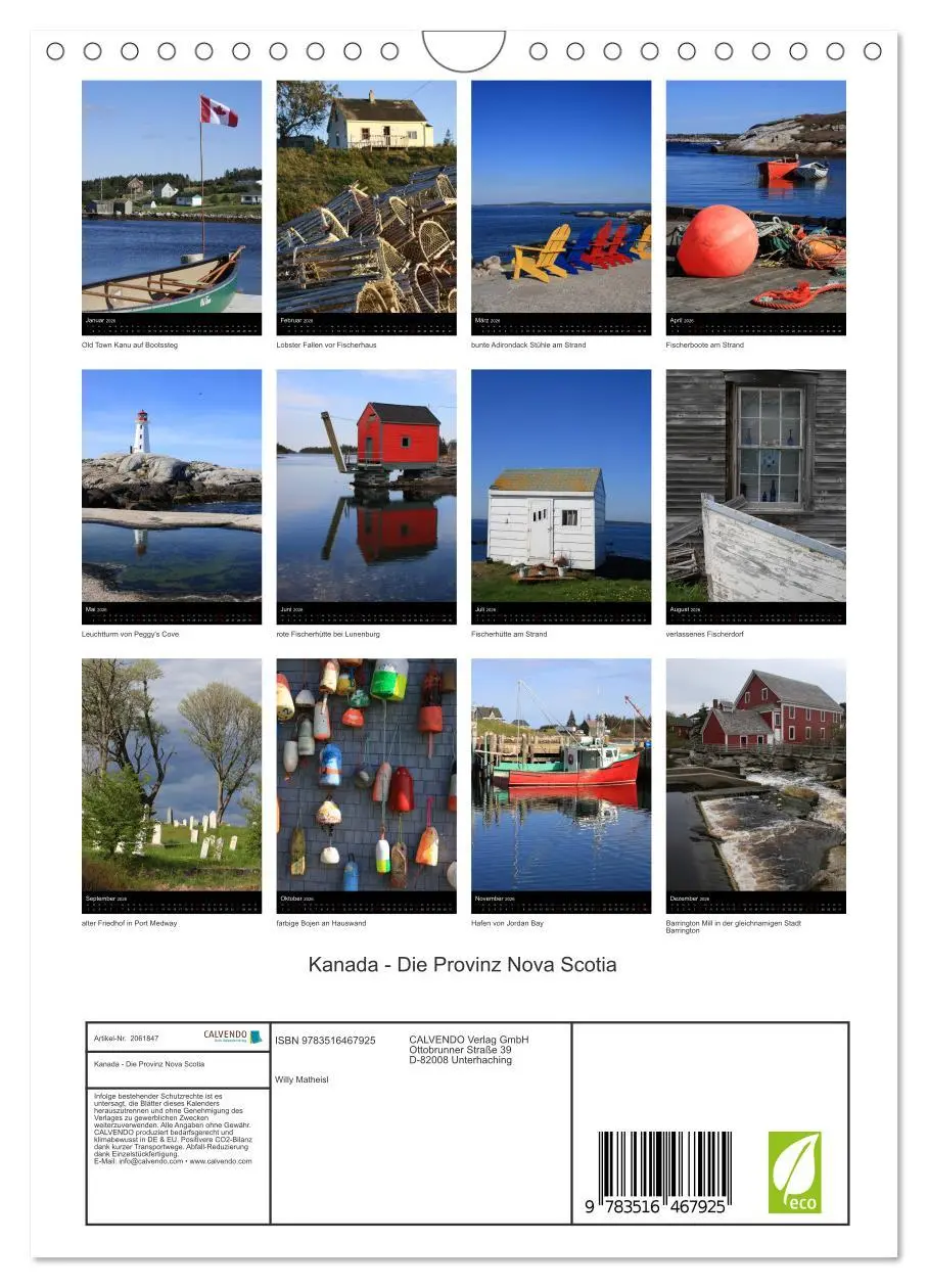 Bild: 9783516467925 | Kanada - Die Provinz Nova Scotia (Wandkalender 2026 DIN A4 hoch),...