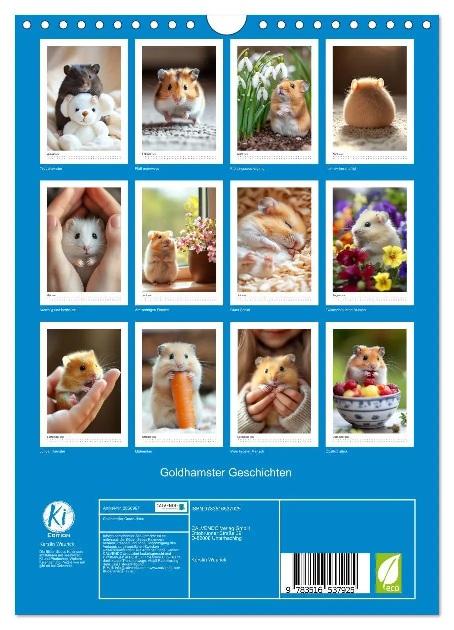 Bild: 9783516537925 | Goldhamster Geschichten (Wandkalender 2026 DIN A4 hoch), CALVENDO...
