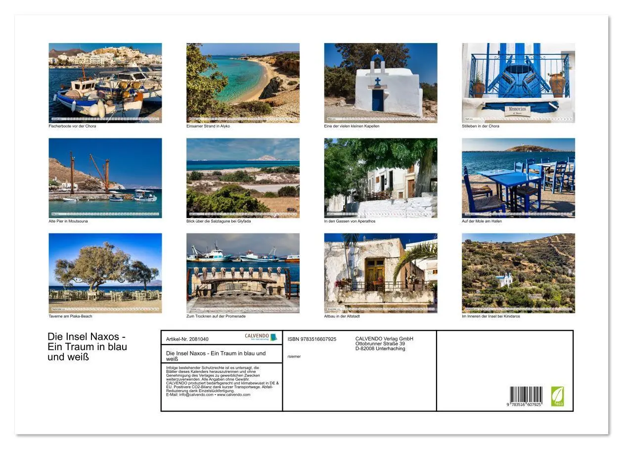 Bild: 9783516607925 | Die Insel Naxos - Ein Traum in blau und weiß (Wandkalender 2026 DIN...