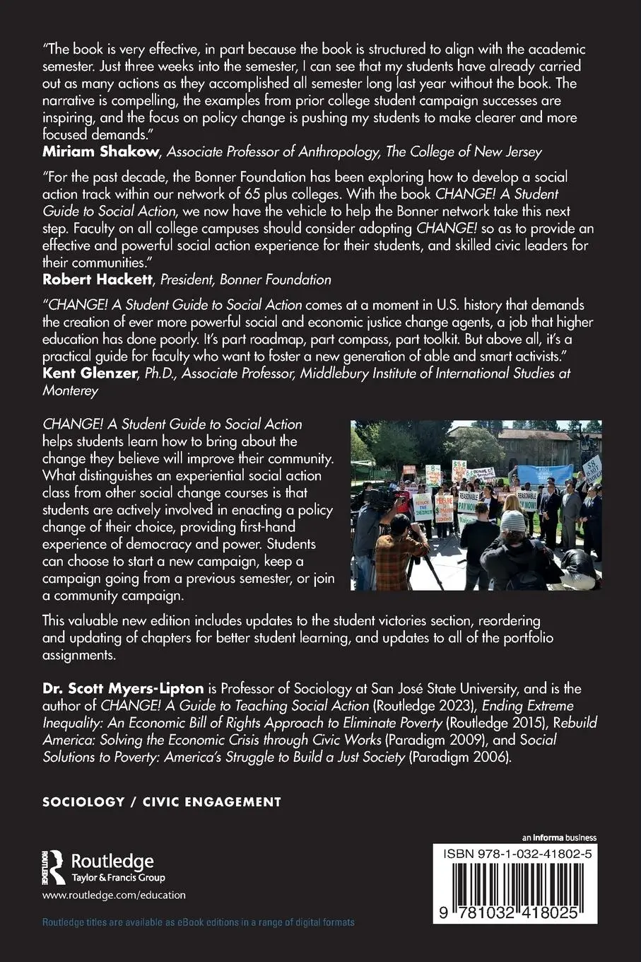 Rückseite: 9781032418025 | CHANGE! A Student Guide to Social Action | Scott Myers-Lipton | Buch