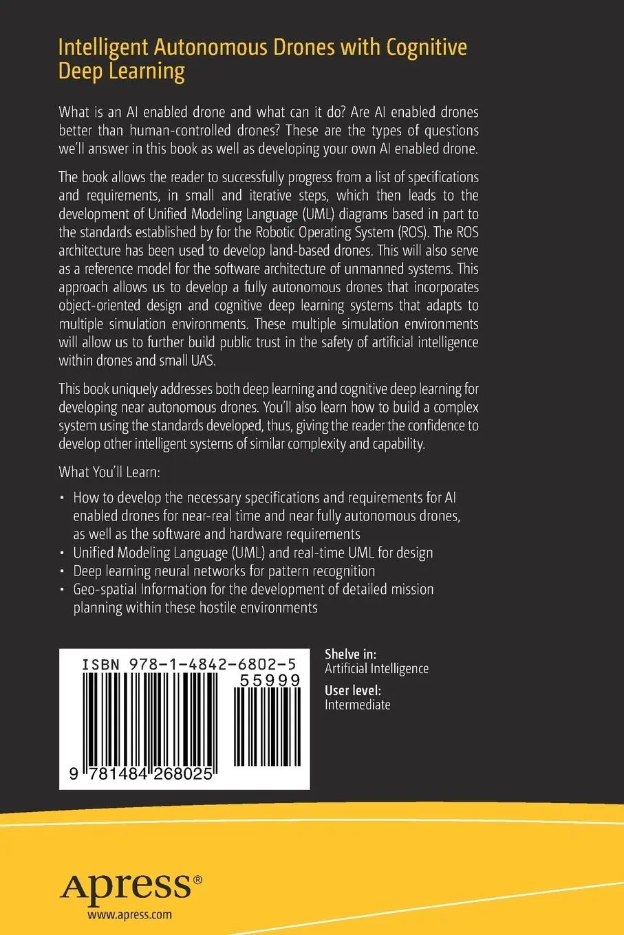Rückseite: 9781484268025 | Intelligent Autonomous Drones with Cognitive Deep Learning | Buch
