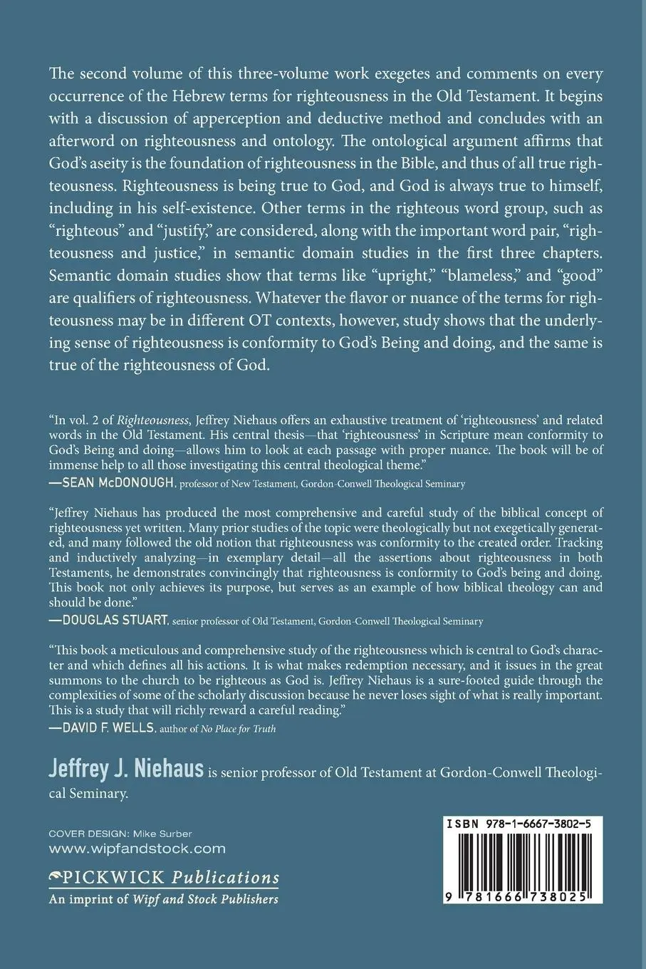 Rückseite: 9781666738025 | Righteousness | Jeffrey J. Niehaus | Taschenbuch | Englisch | 2023