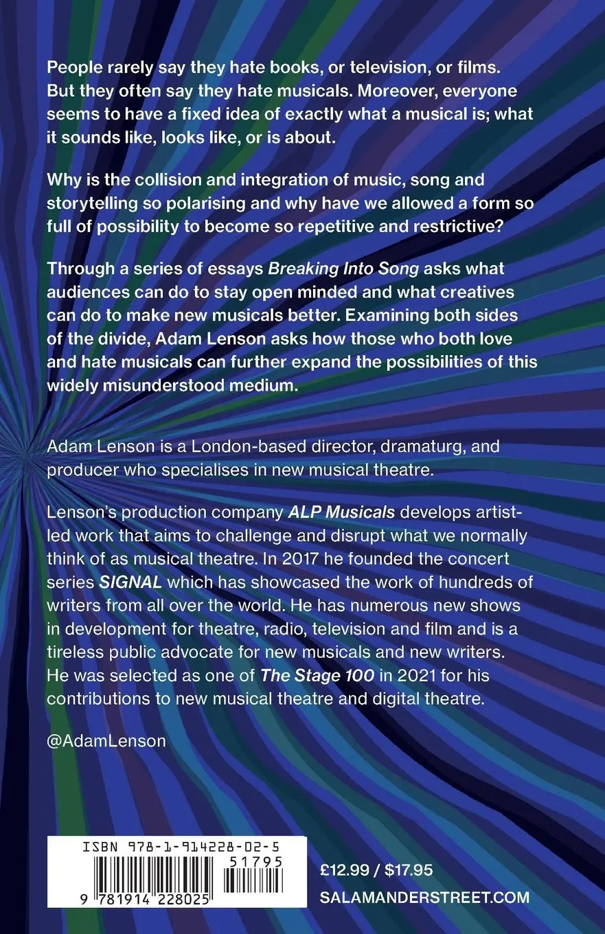 Rückseite: 9781914228025 | Breaking into Song | Why You Shouldn't Hate Musicals | Adam Lenson