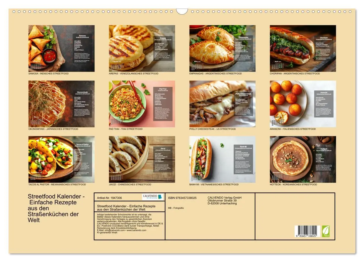 Bild: 9783457338025 | Streetfood Kalender - Einfache Rezepte aus den Straßenküchen der...