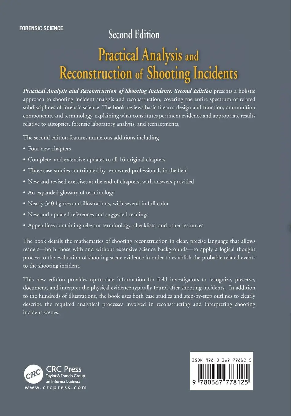 Rückseite: 9780367778125 | Practical Analysis and Reconstruction of Shooting Incidents | Hueske
