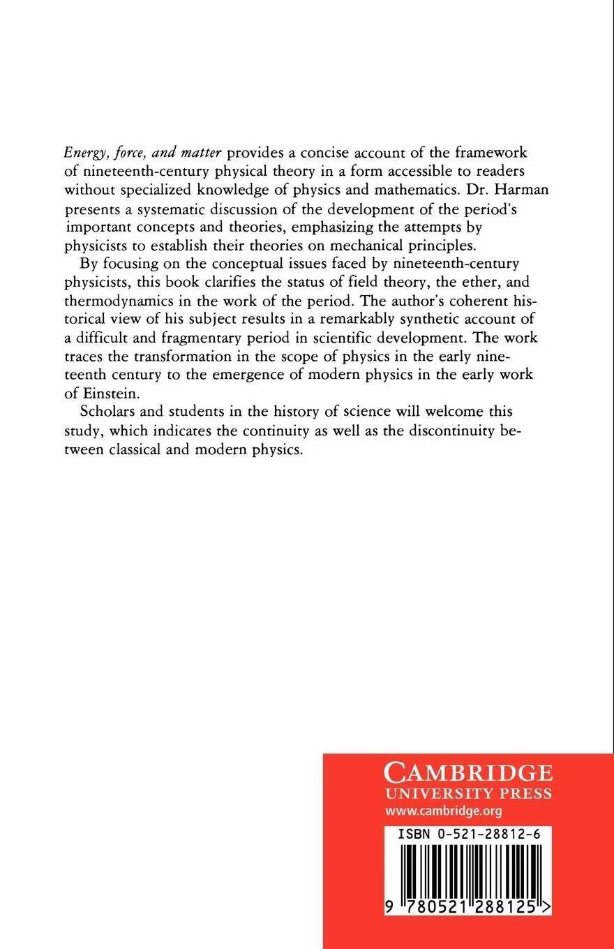 Rückseite: 9780521288125 | Energy, Force and Matter | Peter M. Harman (u. a.) | Taschenbuch