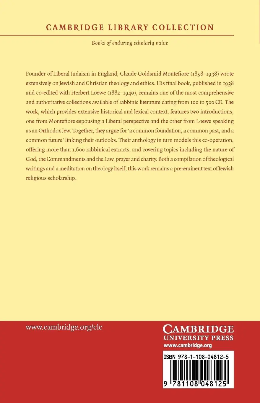 Rückseite: 9781108048125 | A Rabbinic Anthology | Claude Goldsmid Montefiore (u. a.) | Buch