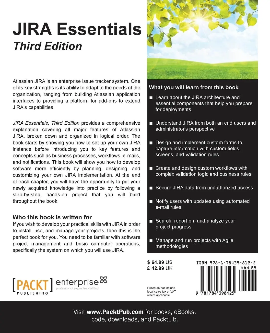Rückseite: 9781784398125 | JIRA Essentials - Third Edition | Patrick Li | Taschenbuch | Englisch