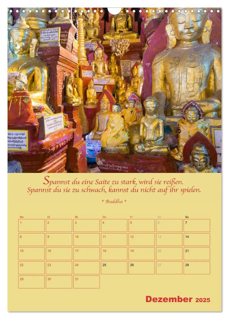 Bild: 9783435928125 | BUDDHA IN GOLD - Mit buddhistischen Sprüchen (Wandkalender 2025 DIN...