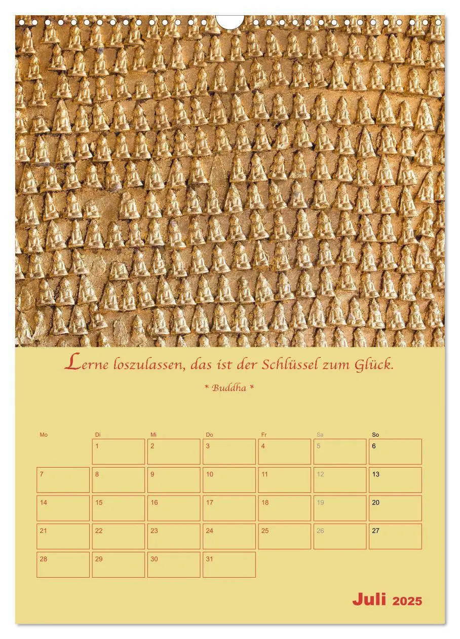 Bild: 9783435928125 | BUDDHA IN GOLD - Mit buddhistischen Sprüchen (Wandkalender 2025 DIN...