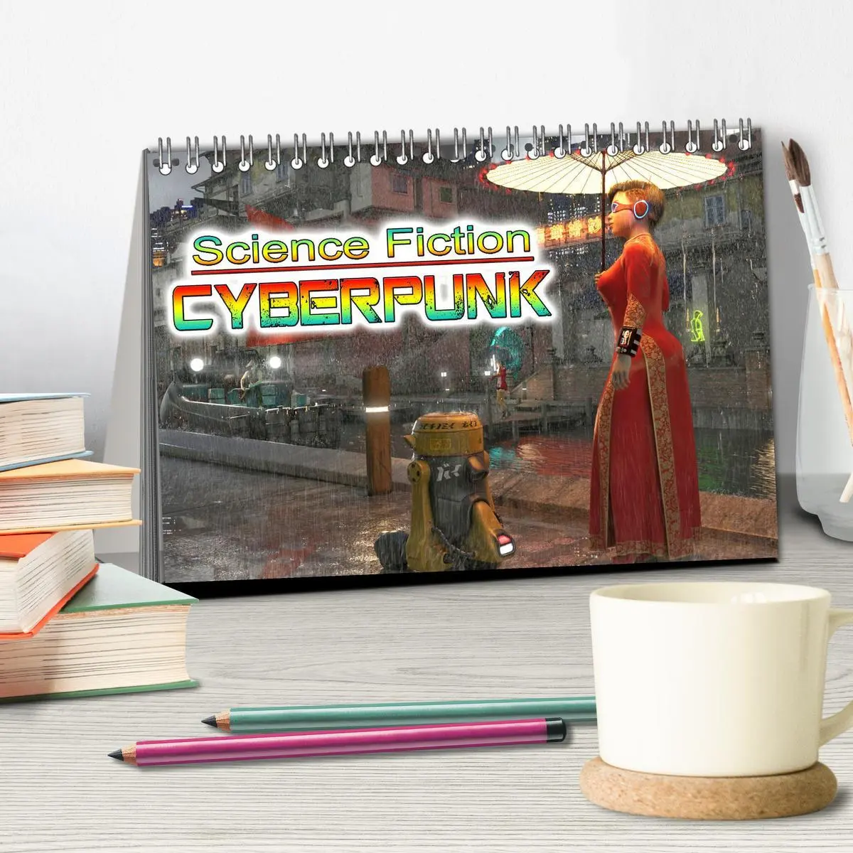 Bild: 9783457638125 | Science Fiction Cyberpunk (Tischkalender 2026 DIN A5 quer),...