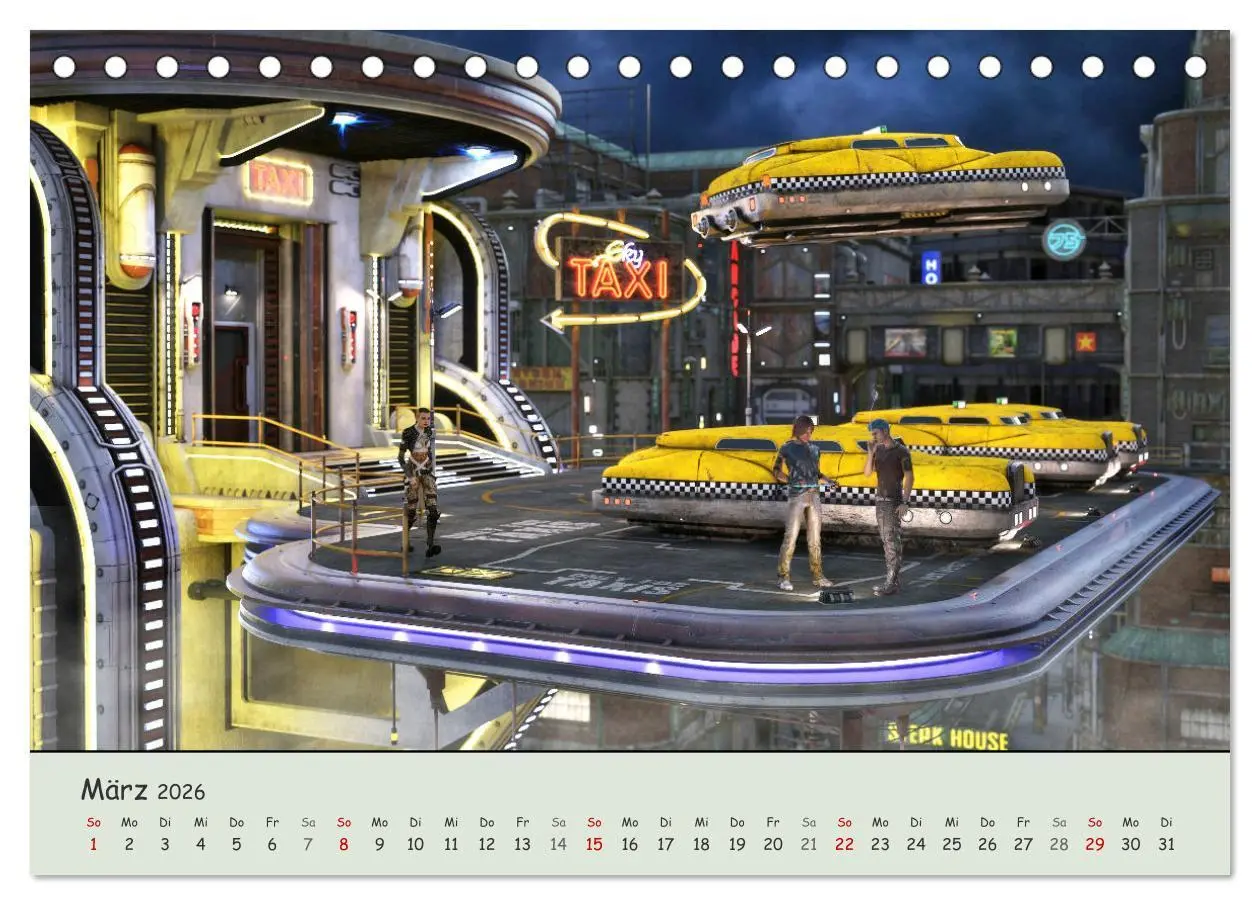 Bild: 9783457638125 | Science Fiction Cyberpunk (Tischkalender 2026 DIN A5 quer),...