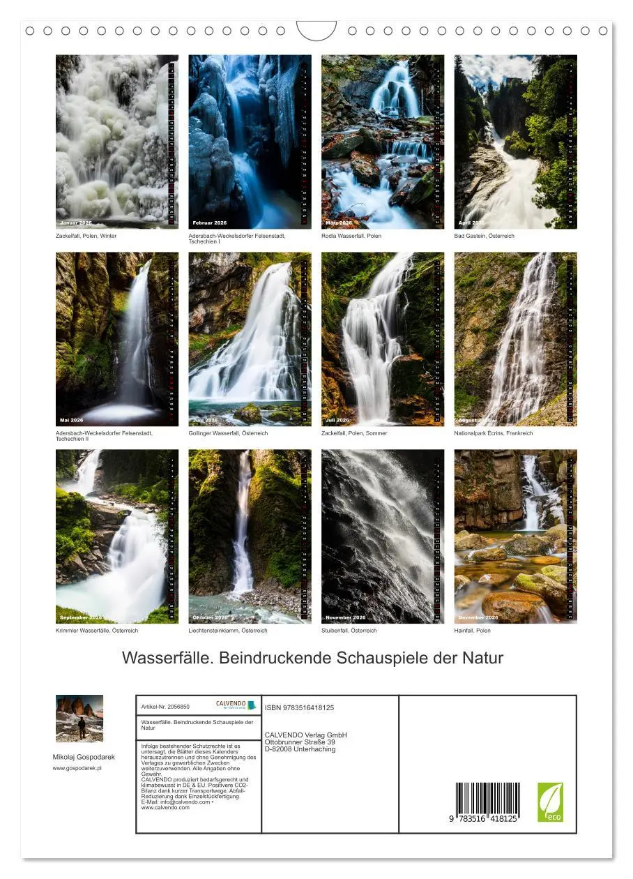 Bild: 9783516418125 | Wasserfälle. Beindruckende Schauspiele der Natur (Wandkalender 2026...