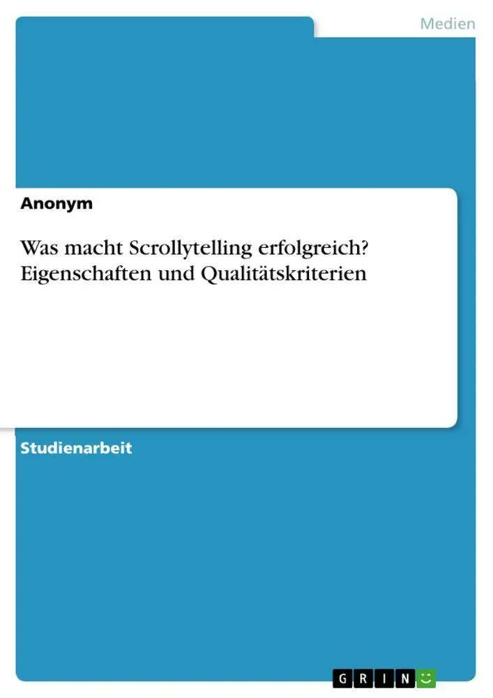 Cover: 9783346678225 | Was macht Scrollytelling erfolgreich? Eigenschaften und...