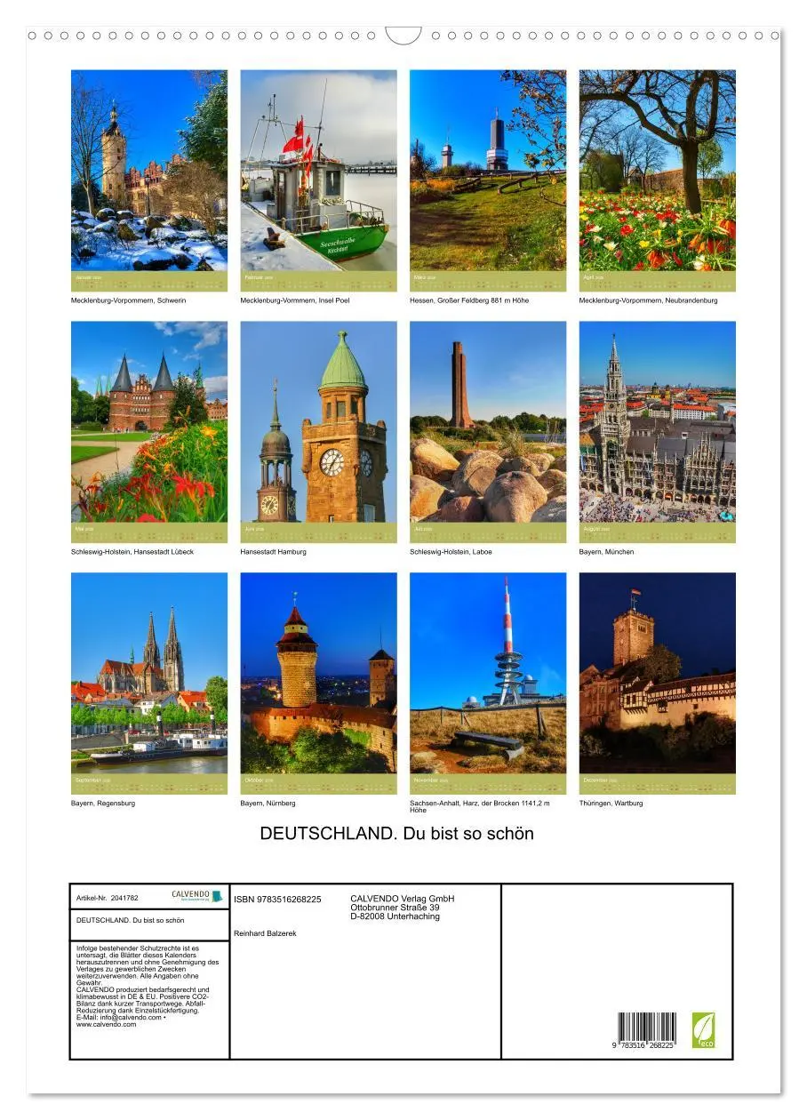 Bild: 9783516268225 | DEUTSCHLAND. Du bist so schön (Wandkalender 2026 DIN A2 hoch),...