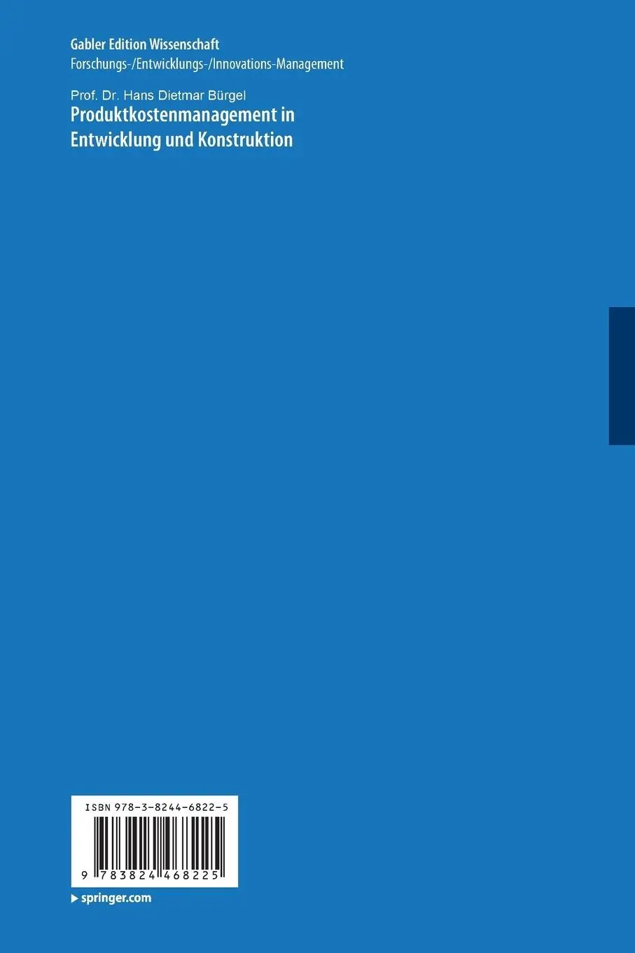 Rückseite: 9783824468225 | Produktkostenmanagement in Entwicklung und Konstruktion | Binder