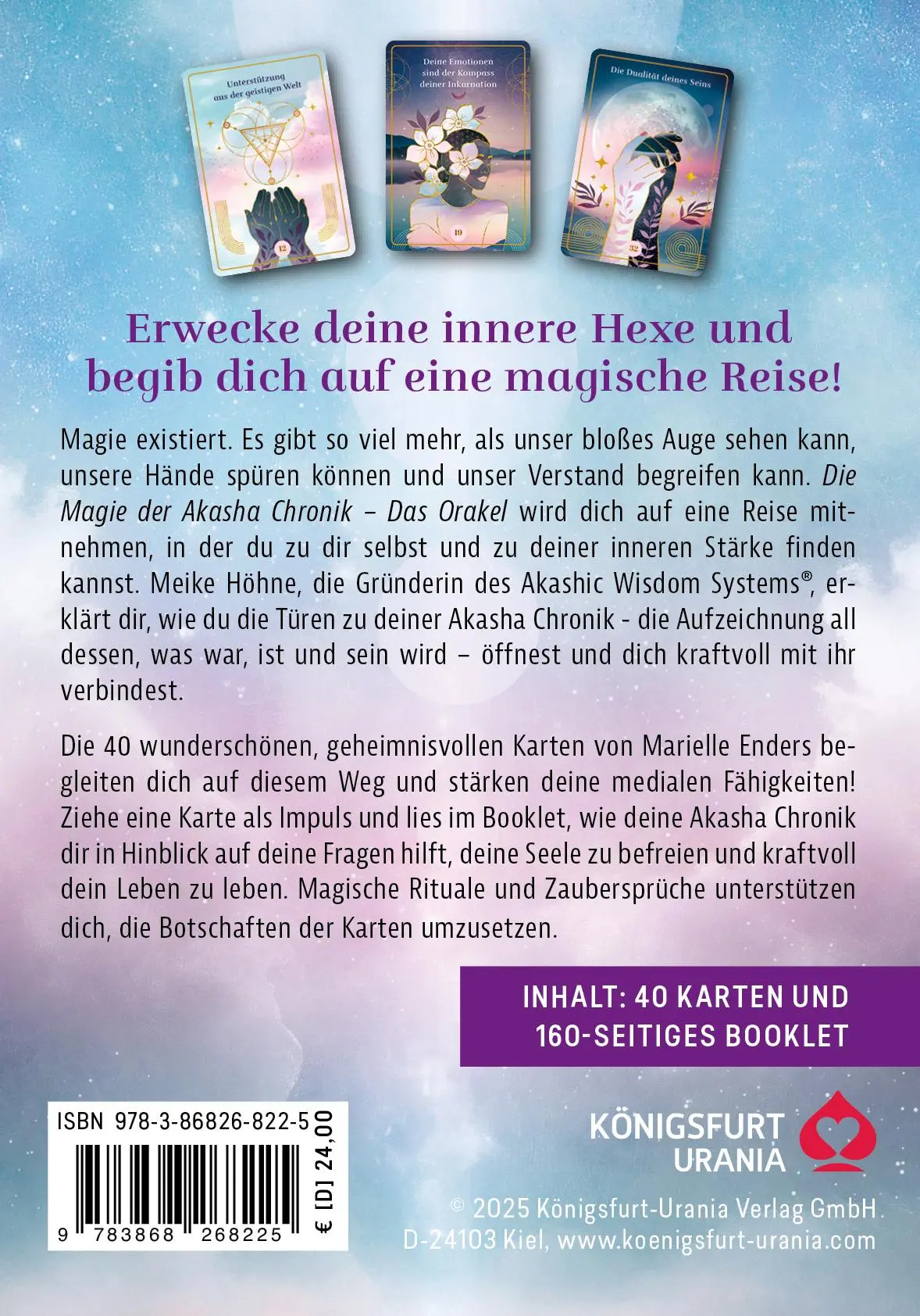 Rückseite: 9783868268225 | Die Magie der Akasha Chronik - Das Orakel - 40 Orakelkarten und...