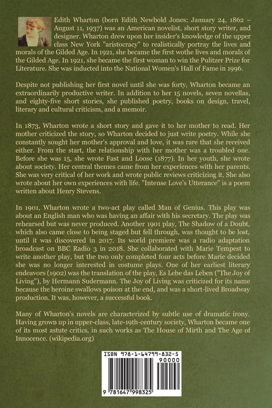Rückseite: 9781647998325 | Ethan Frome | Edith Wharton | Taschenbuch | Kartoniert / Broschiert