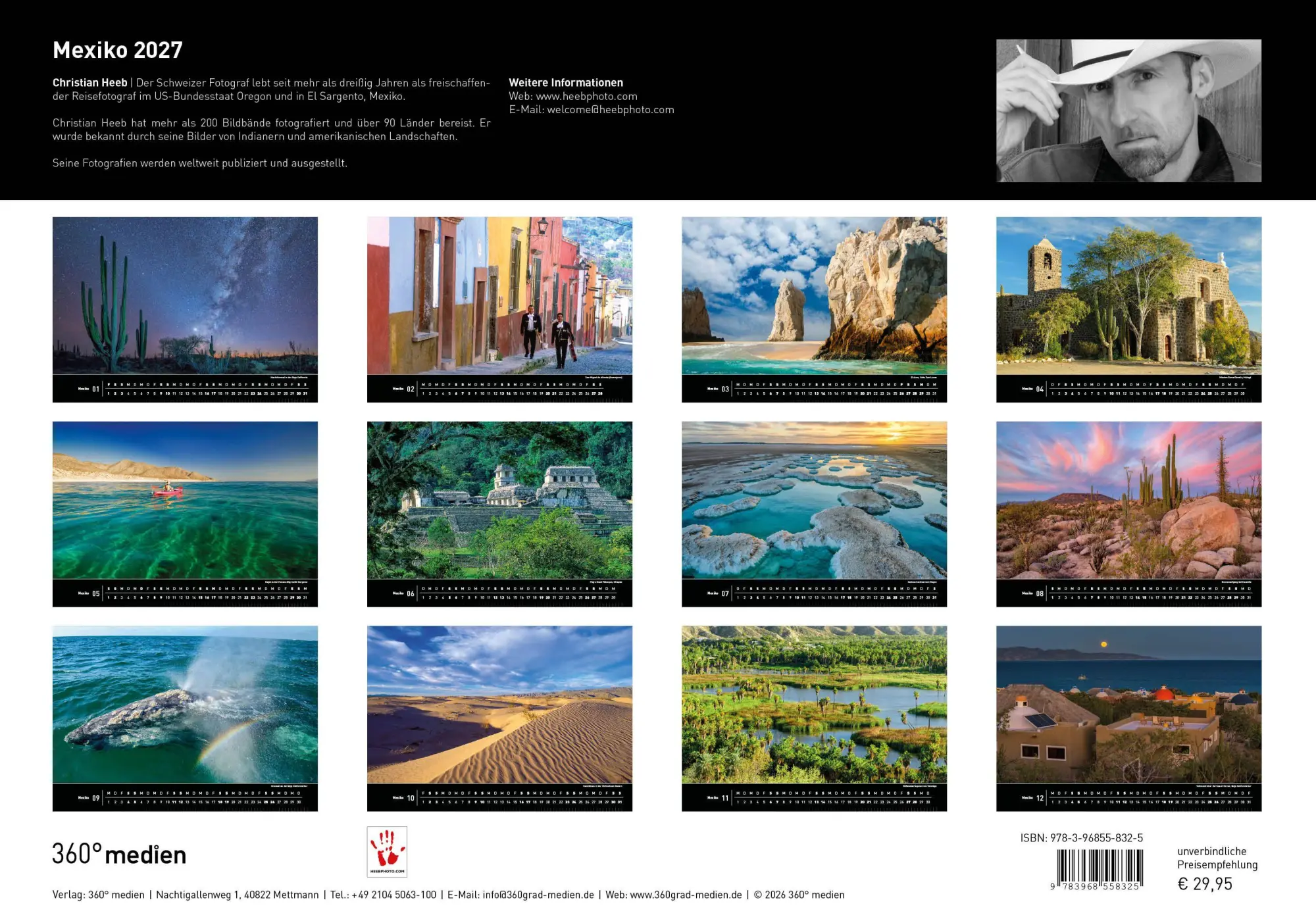 Rückseite: 9783968558325 | Mexiko Premiumkalender 2027 | Christian Heeb | Kalender | 14 S. | 2027