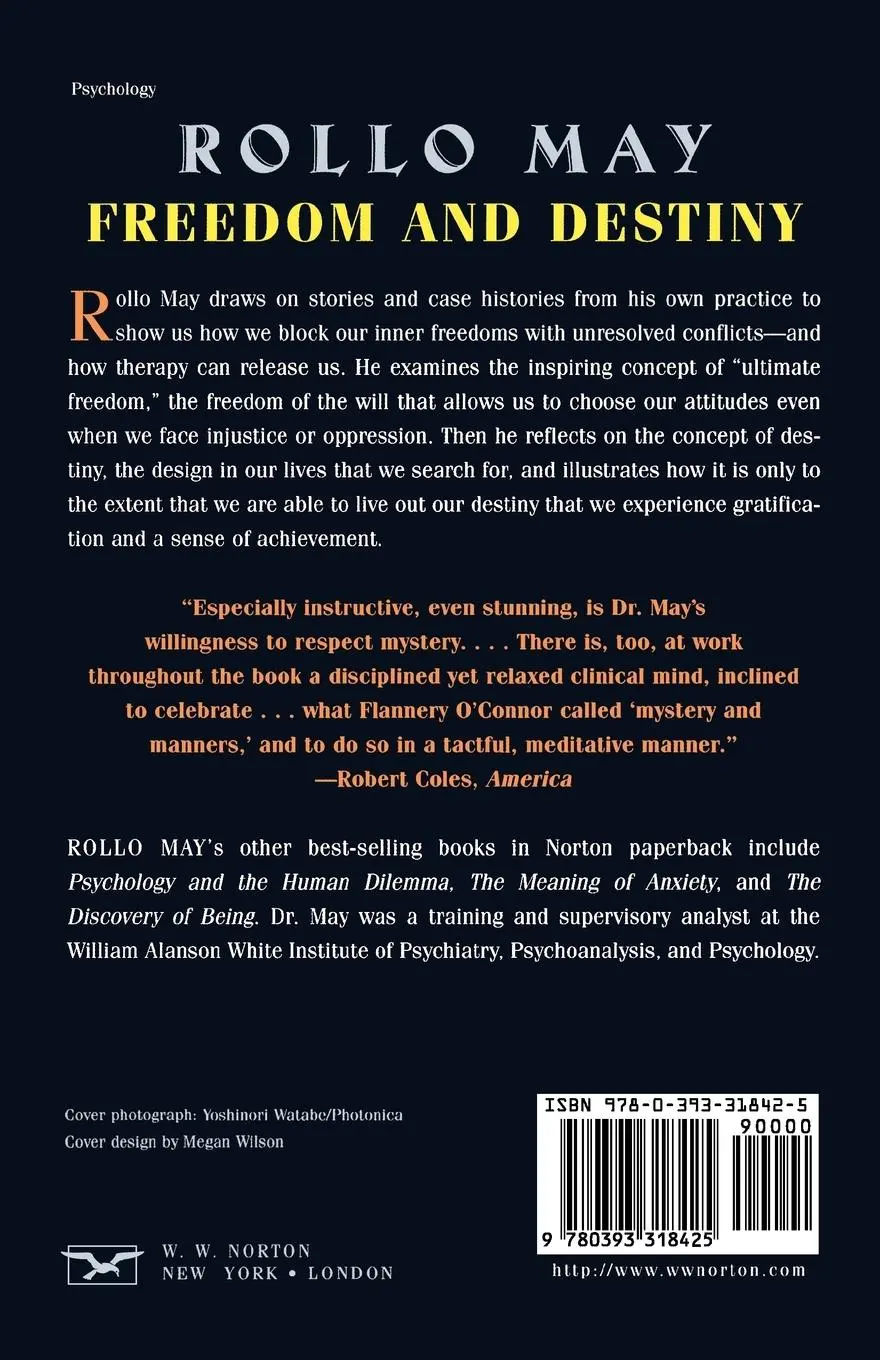 Rückseite: 9780393318425 | Freedom and Destiny | Rollo May | Taschenbuch | Englisch | 1999