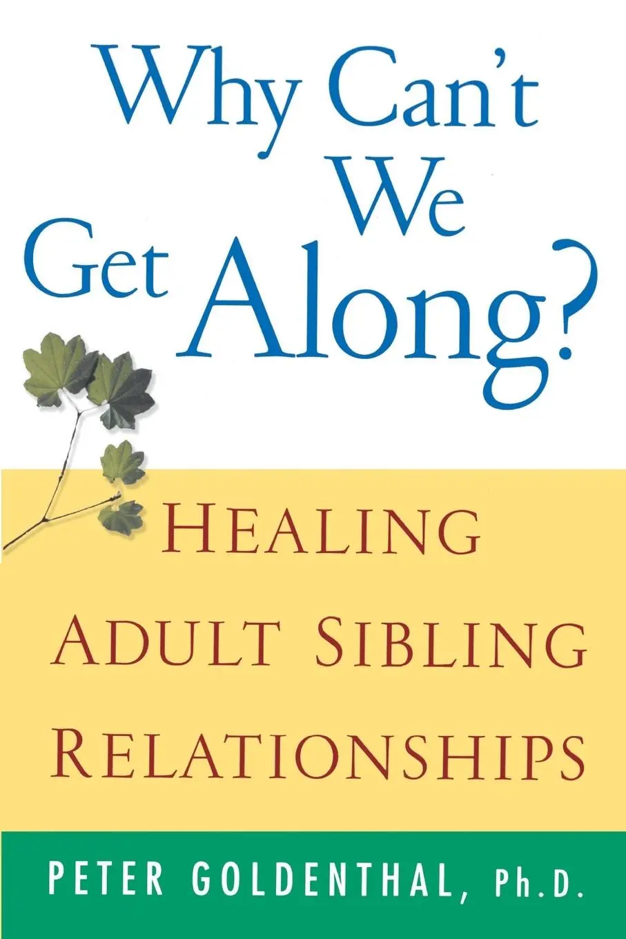 Cover: 9780471388425 | Why Can't We Get Along? | Healing Adult Sibling Relationships | Buch