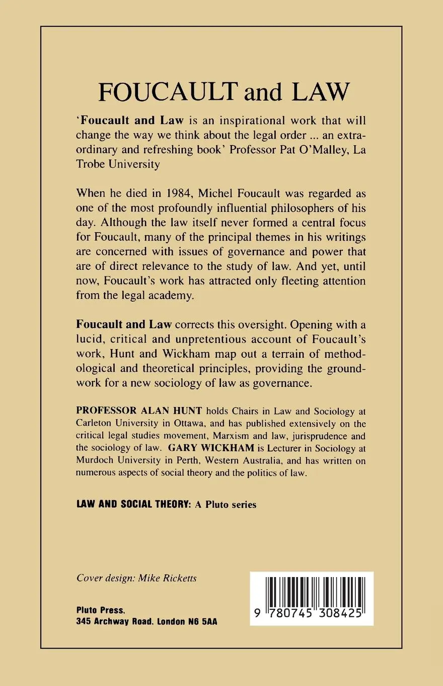 Rückseite: 9780745308425 | Foucault And Law | Towards A Sociology Of Law As Governance | Buch
