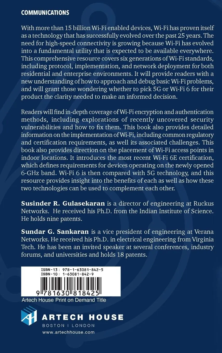 Rückseite: 9781630818425 | Wi-Fi 6 Protocol and Network | Susinder R Gulasekaran (u. a.) | Buch