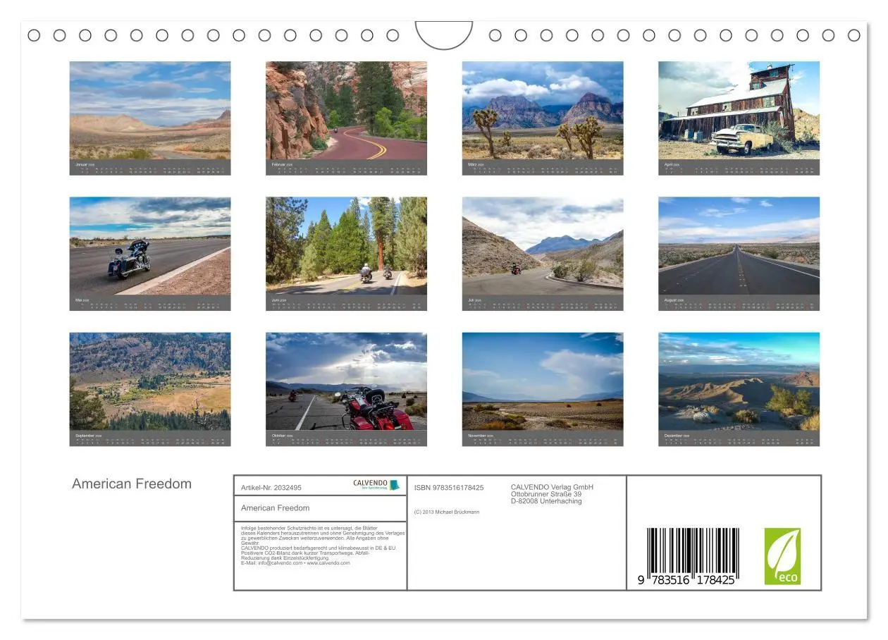 Bild: 9783516178425 | American Freedom (Wandkalender 2026 DIN A4 quer), CALVENDO...