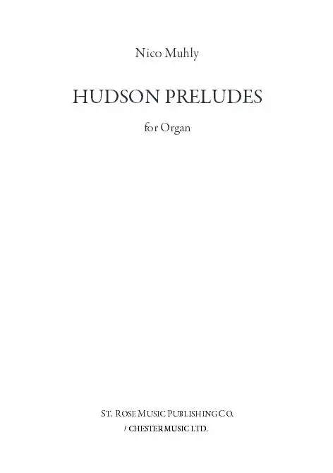Cover: 5020679148525 | Hudson Preludes | Nico Muhly | Buch | 2015 | St Rose Publishing