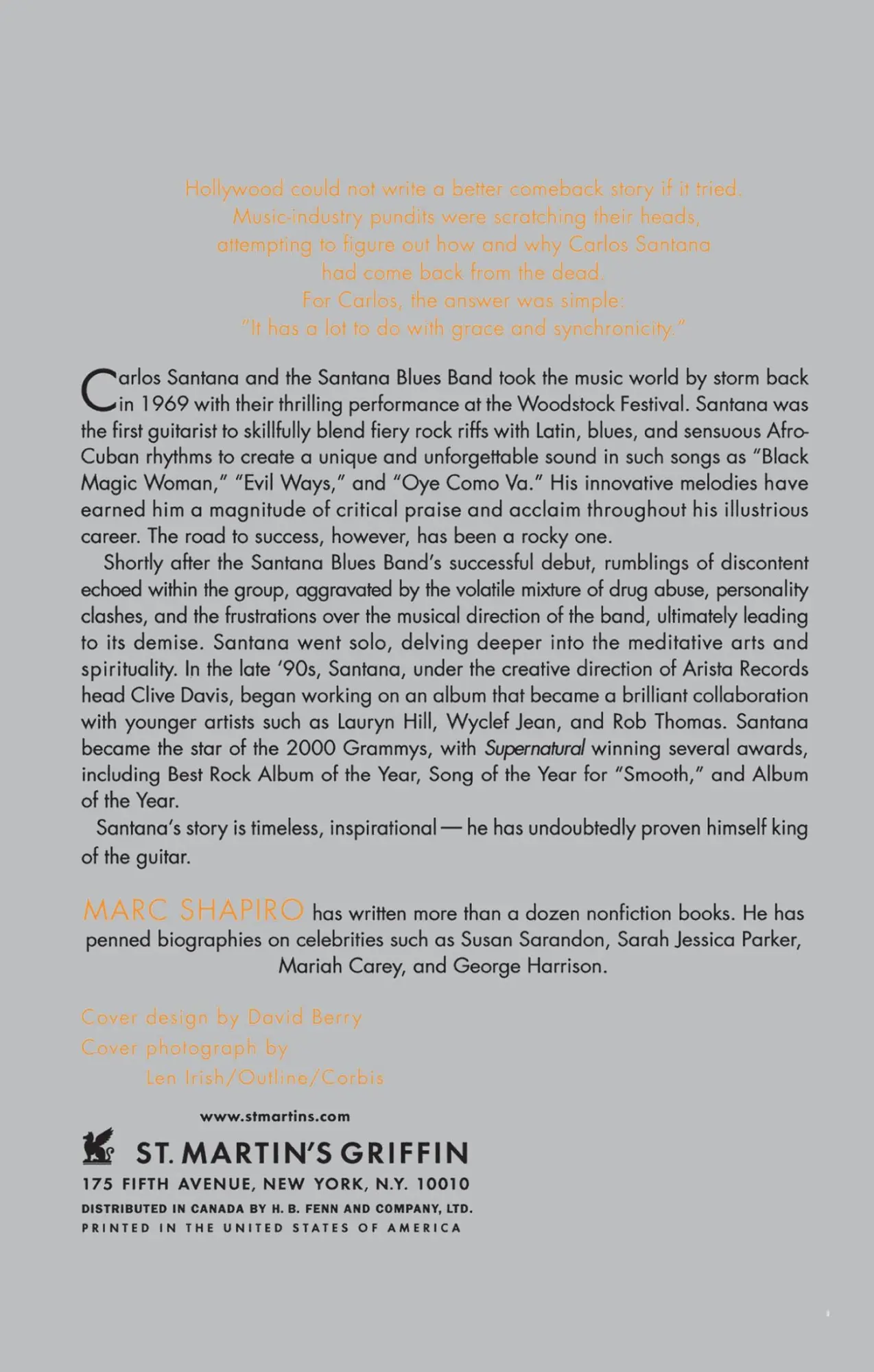 Rückseite: 9780312288525 | Carlos Santana | Back on Top | Marc Shapiro | Taschenbuch | Englisch