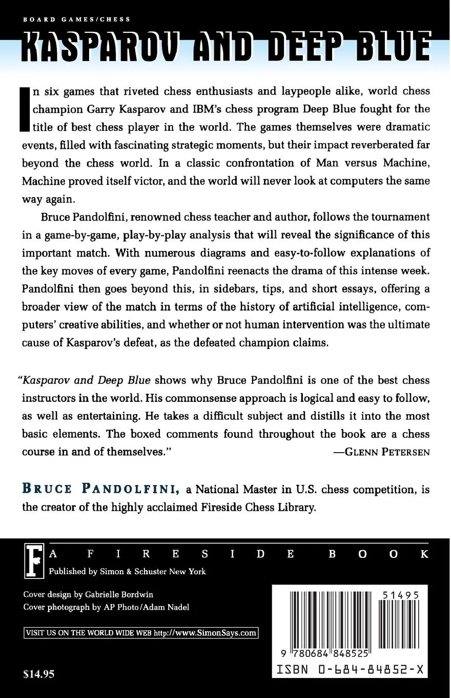 Rückseite: 9780684848525 | Kasparov and Deep Blue | Bruce Pandolfini | Taschenbuch | Englisch