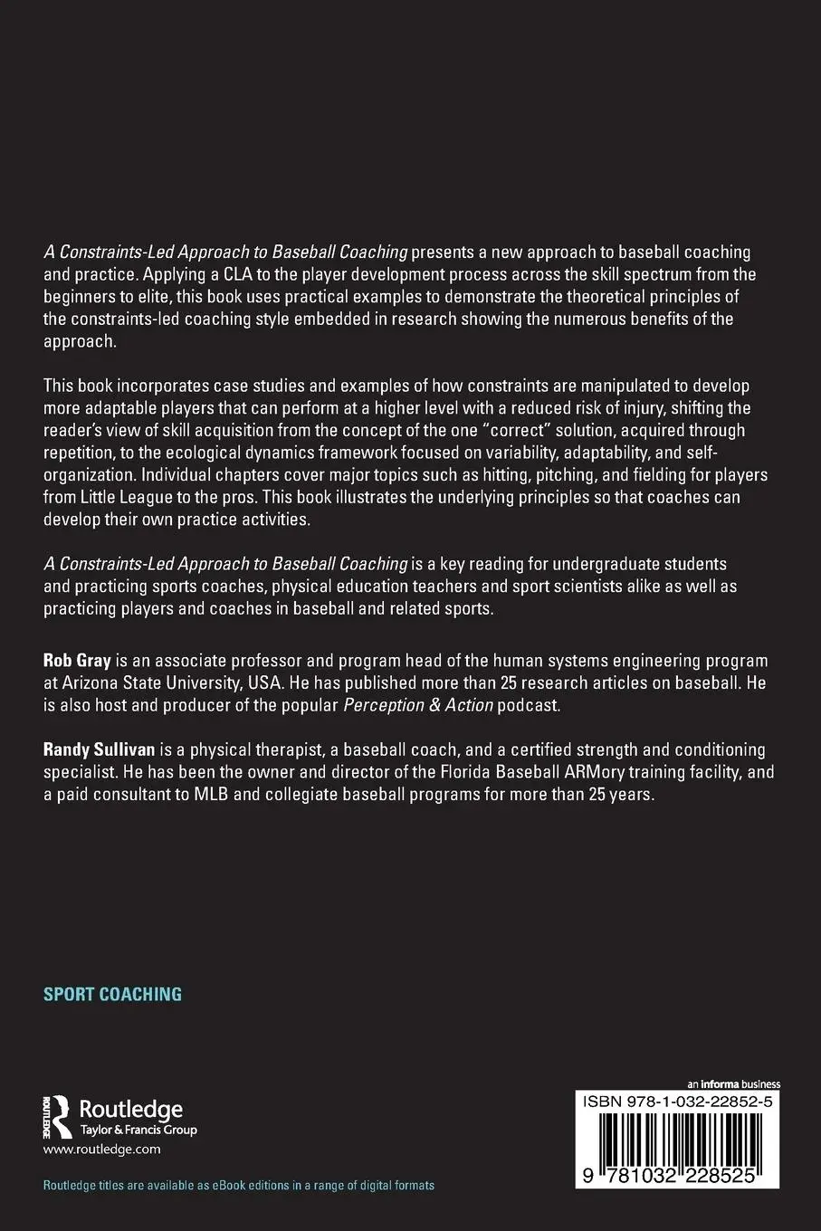 Rückseite: 9781032228525 | A Constraints-Led Approach to Baseball Coaching | Rob Gray (u. a.)