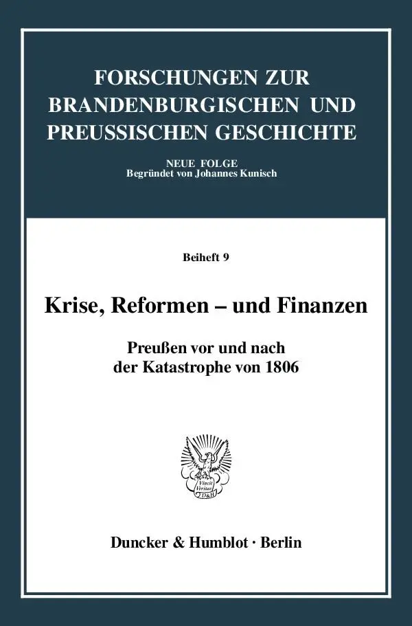 Cover: 9783428128525 | Krise, Reformen - und Finanzen. | Jürgen Kloosterhuis (u. a.) | Buch