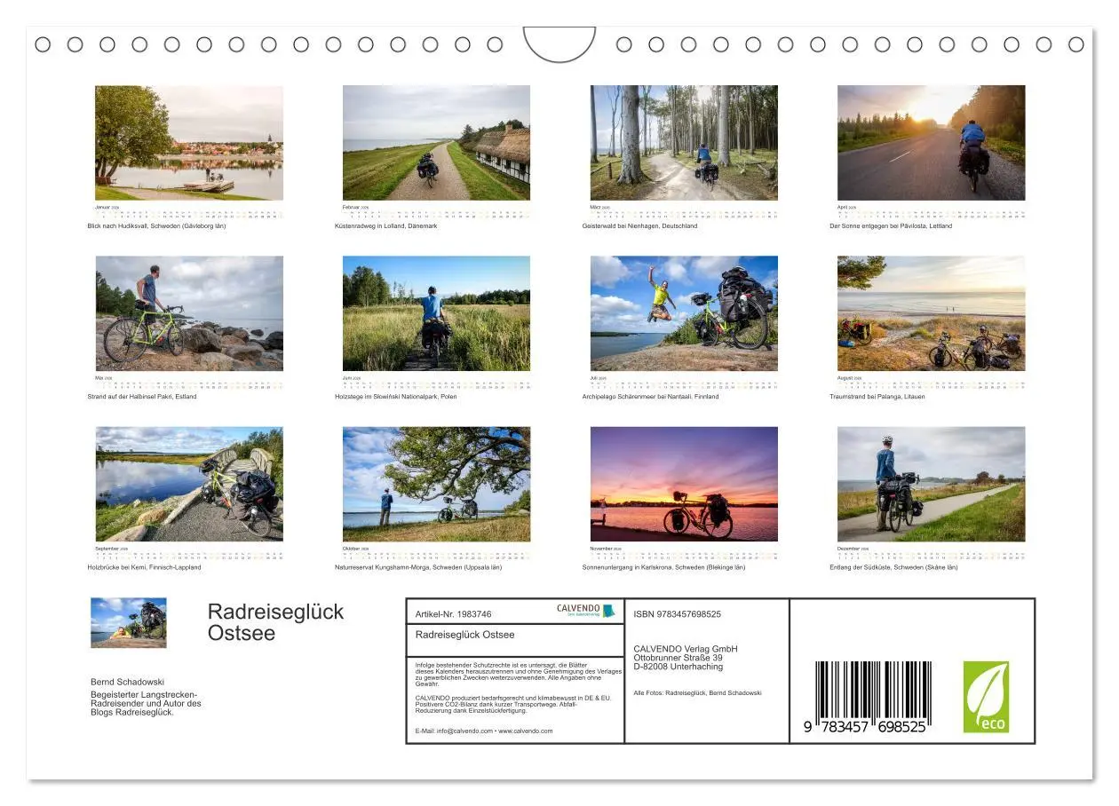 Bild: 9783457698525 | Radreiseglück Ostsee (Wandkalender 2026 DIN A4 quer), CALVENDO...