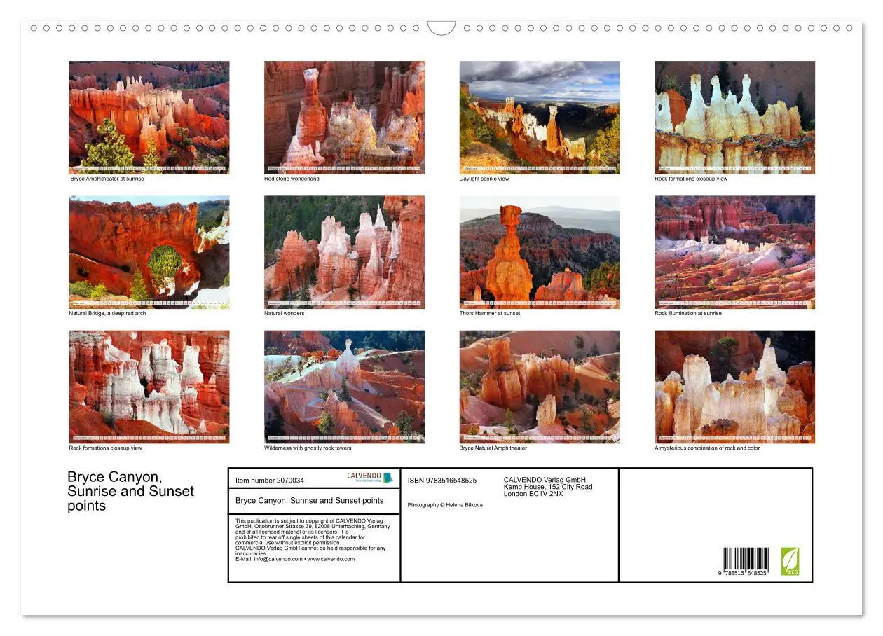Bild: 9783516548525 | Bryce Canyon, Sunrise and Sunset points (Wall Calendar 2026 DIN A2...