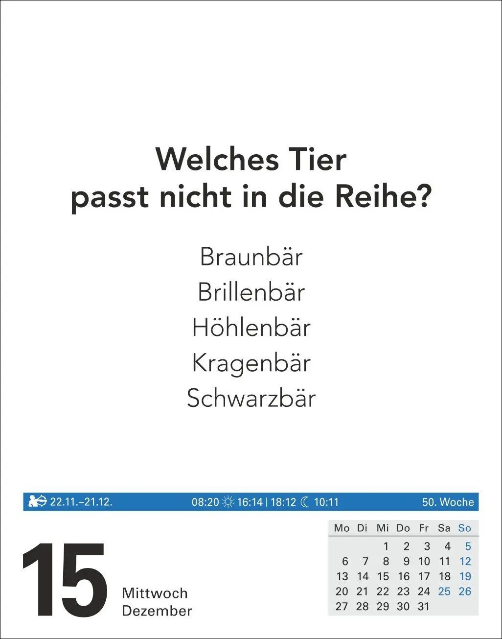 Bild: 9783840038525 | Wissen Tagesabreißkalender 2027 - Quizfragen aus Geschichte,...