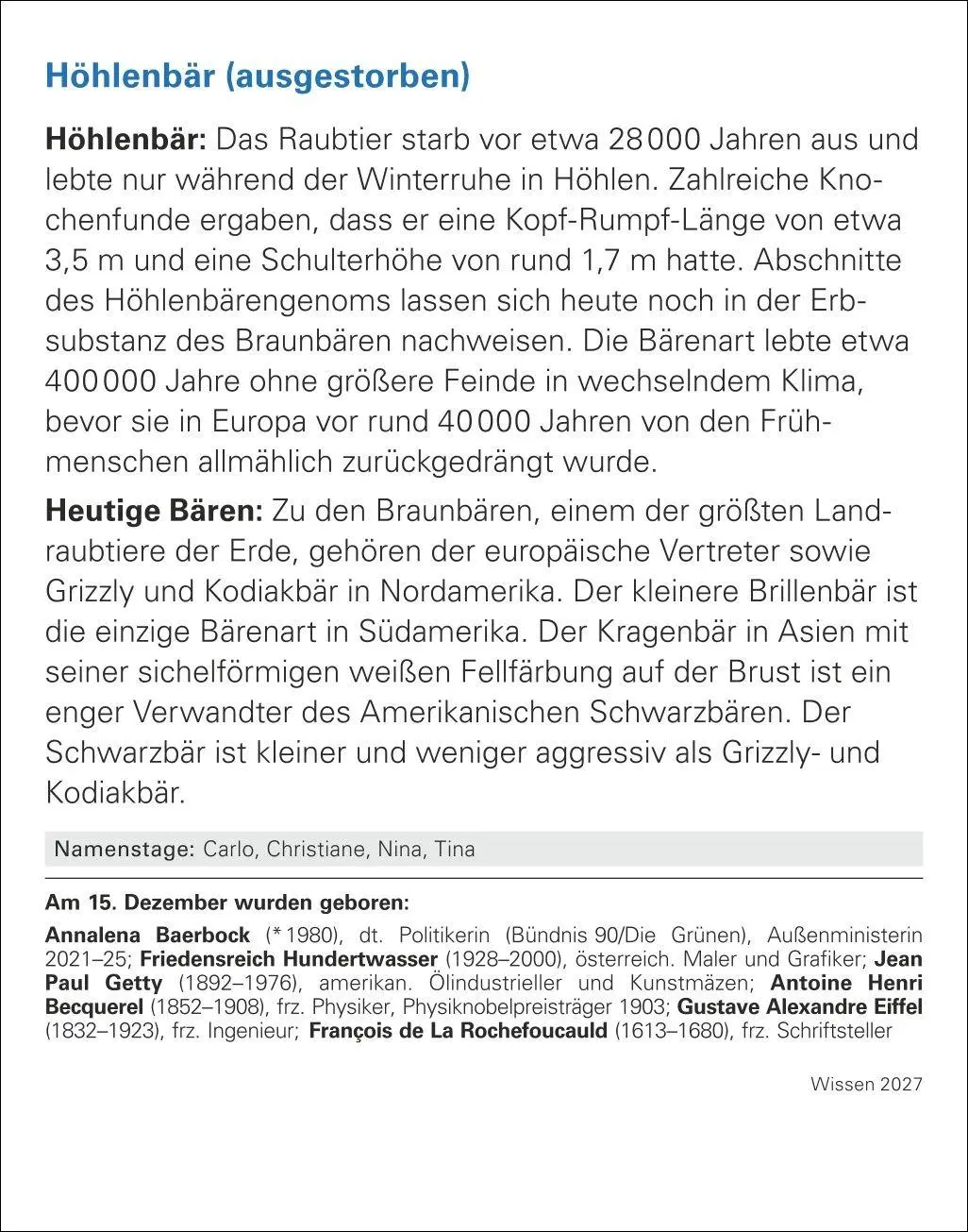 Bild: 9783840038525 | Wissen Tagesabreißkalender 2027 - Quizfragen aus Geschichte,...