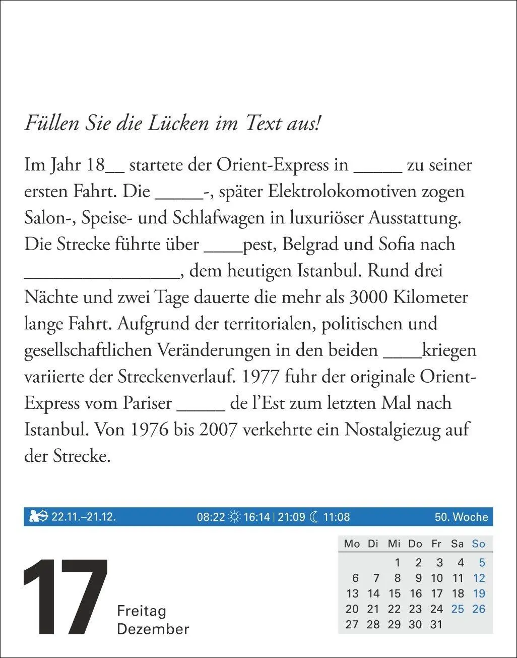 Bild: 9783840038525 | Wissen Tagesabreißkalender 2027 - Quizfragen aus Geschichte,...