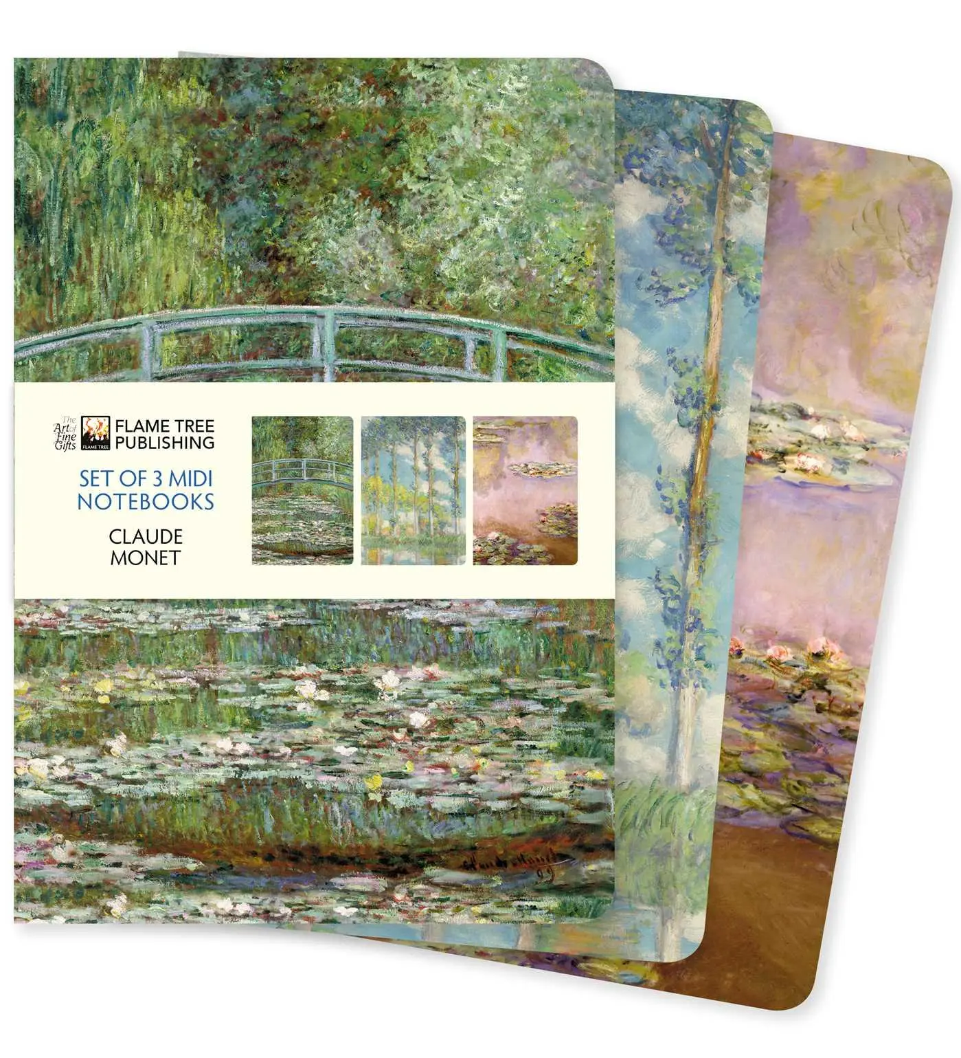 Cover: 9781839648625 | Claude Monet Set of 3 MIDI Notebooks | Flame Tree Publishing | Buch