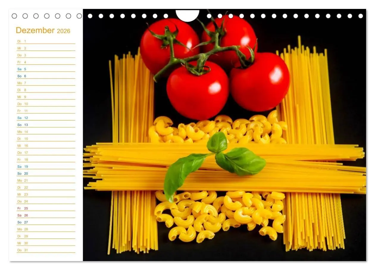 Bild: 9783457998625 | Pasta (Wandkalender 2026 DIN A4 quer), CALVENDO Monatskalender | Jäger
