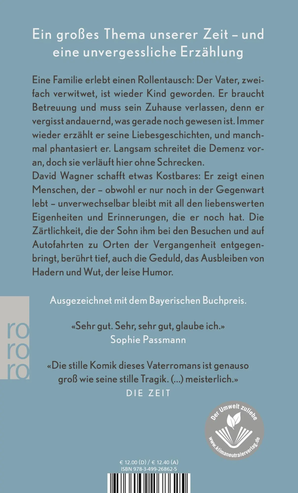 Rückseite: 9783499268625 | Der vergessliche Riese | David Wagner | Taschenbuch | 272 S. | Deutsch