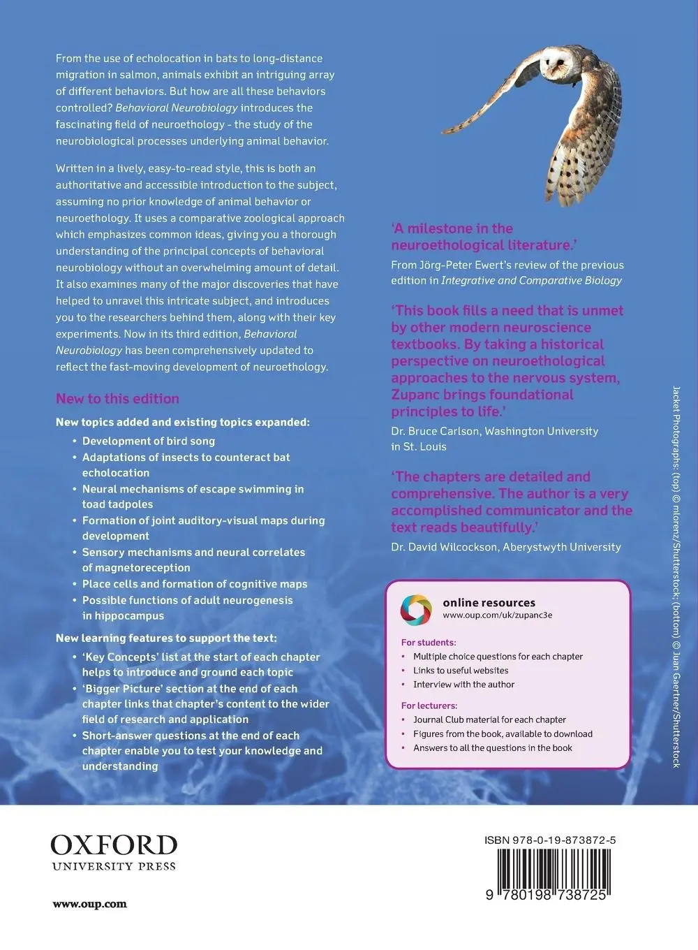 Rückseite: 9780198738725 | Behavioral Neurobiology | An integrative approach | Zupanc | Buch
